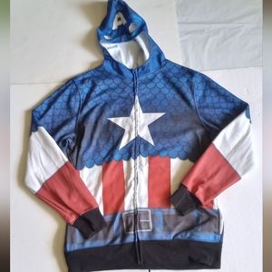 Captain America Large zip up light jacket with masked hood